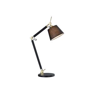 Lucande Stolní lampa Lucande Movado, nastavitelná, černá / zlatá