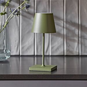 Sigor Nuindie mini LED dobíjecí stolní lampa, kulatá, USB-C, jedlová zeleň