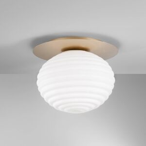 Eco-Light Stropní svítidlo Ripple, zlatá/opálová, Ø 35 cm