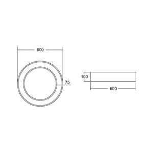 BRUMBERG BRUMBERG Biro Circle Ring Ø 60cm, 40 W, zapnuto/vypnuto, stříbrná, 830