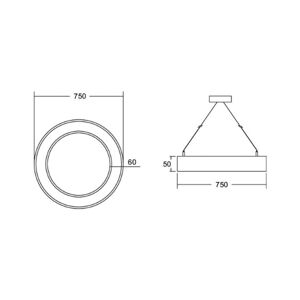 BRUMBERG BRUMBERG Biro Circle Ring5 direct Ø 75 cm DALI černá 4000K