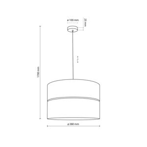 TK Lighting Závěsná lampa Nicol, černá/dřevěný efekt, Ø 38 cm, 1 světlo, 1 x E27