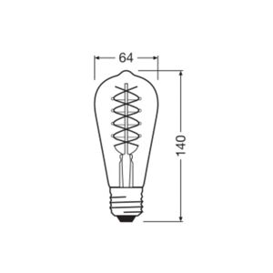 OSRAM OSRAM LED Vintage 1906 Edison, šedá, E27, 7,8 W, 818, stm.