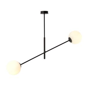 EMIBIG LIGHTING Stropní světlo Linear, černá/opál, dva zdroje