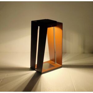 Les Jardins LED solární lucerna Skaal, senzor, corten, 40 cm