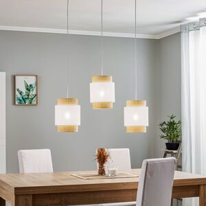 TK Lighting Boho lineární závěsné svítidlo třísvětelné bílé/ratan