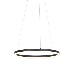 Designové kruhové závěsné svítidlo černé 60cm včetně LED a stmívače - Anello