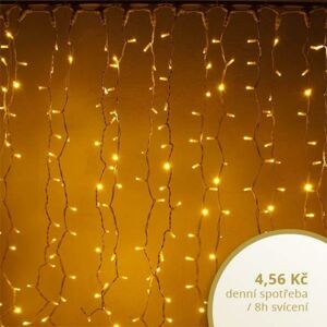 DecoLED LED světelná záclona, 1x7m, teple bílá, 600 diod, IP67 CLNX0107W