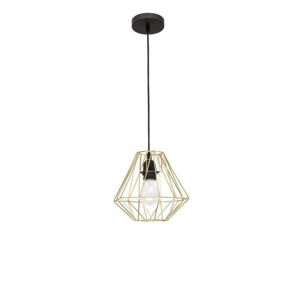 NOVA LUCE závěsné svítidlo ISABELLA ocel mosaz zlatá a černý kabel, E27 1x12W 8801802