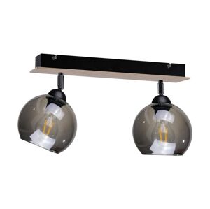 Keter Lighting Bodové svítidlo UNO WOOD 2xE27/60W/230V černá/hnědá