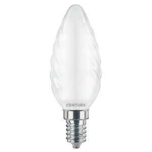 CENTURY LED FILAMENT CANDLE kroucená SATÉN 6W E14 3000K 360d